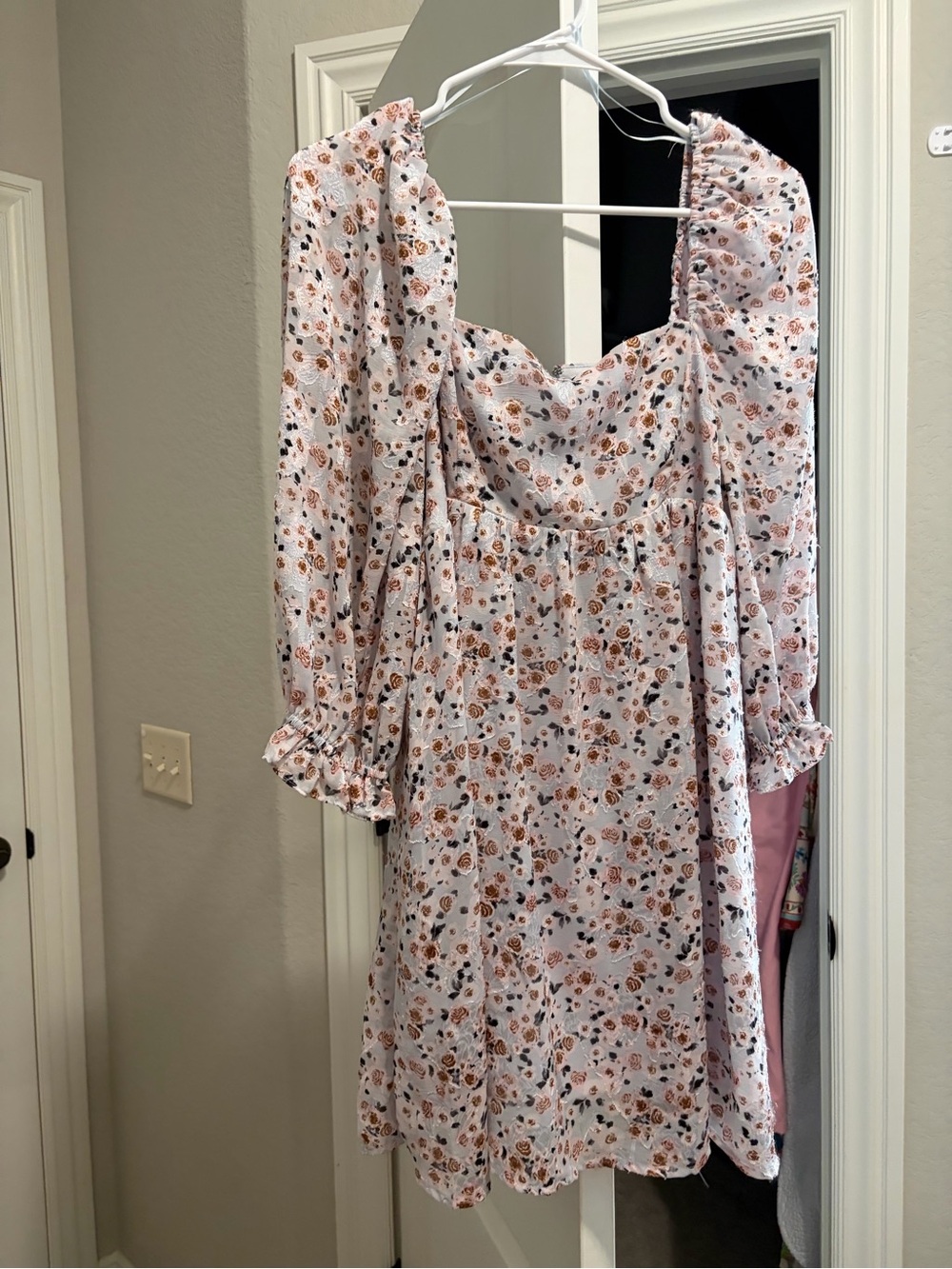 Blue rain floral dress